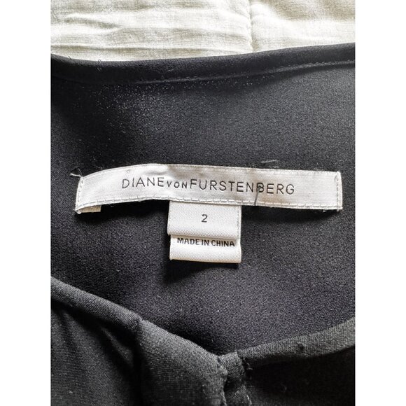 Diane Von Furstenberg DVF Toni Blouse Black Silk Women S 100% Silk Top Designer - Picture 3 of 11